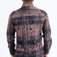 Black Brown Modern Fit Stretch Foil Fashion Shirt Men