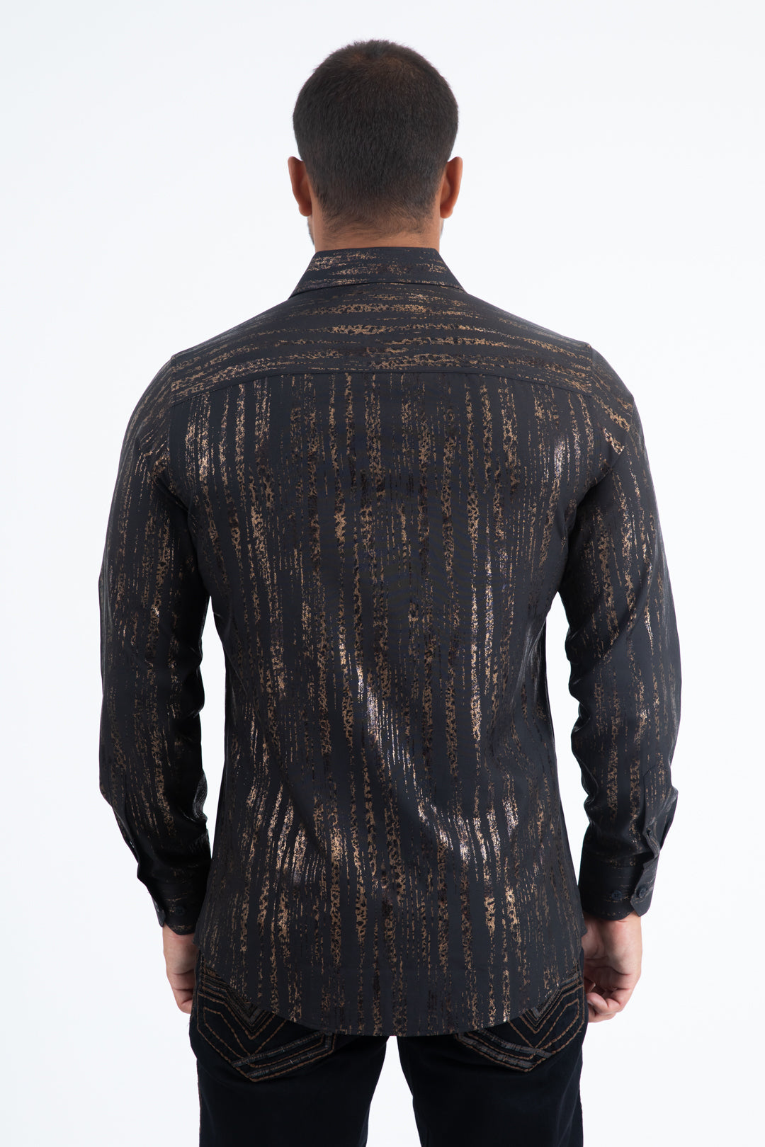 black artistic texture foil shirt back platini