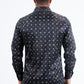 Black Modern Fit Stretch Foil Fashion Shirt Men