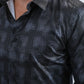 Mens Modern Fit Stretch Foil Fashion Black Shirt