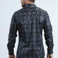 Mens Modern Fit Stretch Foil Fashion Black Shirt