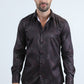 Mens Modern Fit Stretch Foil Fashion Black Shirt