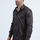 Mens Modern Fit Stretch Foil Fashion Black Shirt