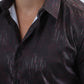 Mens Modern Fit Stretch Foil Fashion Black Shirt