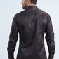 Mens Modern Fit Stretch Foil Fashion Black Shirt