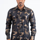 Black Modern Fit Stretch Foil Fashion Shirt Men