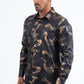 Black Modern Fit Stretch Foil Fashion Shirt Men