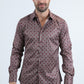 Mens Modern Fit Stretch Foil Fashion Black Shirt