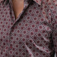 Mens Modern Fit Stretch Foil Fashion Black Shirt