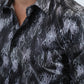 Mens Modern Fit Stretch Foil Fashion Black Shirt