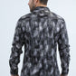 Mens Modern Fit Stretch Foil Fashion Black Shirt