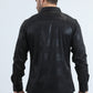 Mens Modern Fit Stretch Foil Fashion Black Shirt