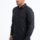 Black Modern Fit Stretch Foil Fashion Shirt Men