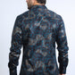Mens Modern Fit Stretch Foil Fashion Black Shirt