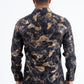 Black Modern Fit Stretch Foil Fashion Shirt Men