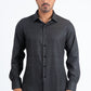 Mens Modern Fit Stretch Foil Fashion Black Shirt