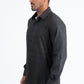 Mens Modern Fit Stretch Foil Fashion Black Shirt