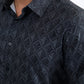 Mens Modern Fit Stretch Foil Fashion Black Shirt