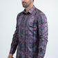Mens Modern Fit Stretch Foil Fashion Black Shirt
