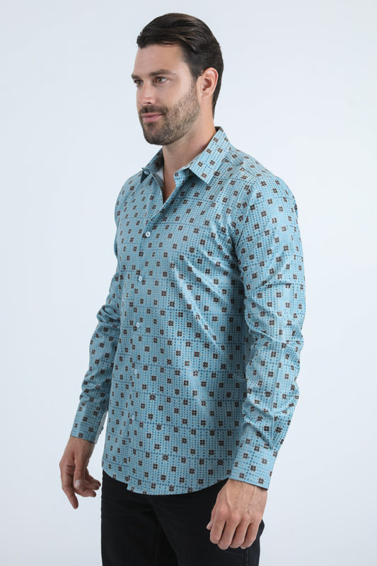 blue dimensional splash foil shirt men platini detail-2