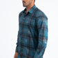 Mens Modern Fit Stretch Foil Fashion Blue Shirt