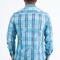 Mens Modern Fit Stretch Foil Fashion Blue Shirt