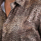 Mens Modern Fit Stretch Foil Fashion Brown Shirt