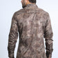 Mens Modern Fit Stretch Foil Fashion Brown Shirt