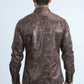 Mens Modern Fit Stretch Foil Fashion Brown Shirt
