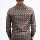 Brown Modern Fit Stretch Foil Fashion Shirt Men
