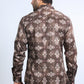 Mens Modern Fit Stretch Foil Fashion Brown Shirt