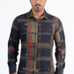 brown bold geometric foil shirt platini