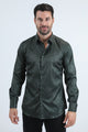 Mens Modern Fit Stretch Foil Fashion Green Shirt