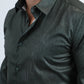 Mens Modern Fit Stretch Foil Fashion Green Shirt