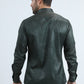 Mens Modern Fit Stretch Foil Fashion Green Shirt