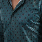 Mens Modern Fit Stretch Foil Fashion Green Shirt