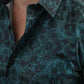 Mens Modern Fit Stretch Foil Fashion Green Shirt