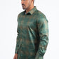 Green Modern Fit Stretch Foil Fashion Shirt Men