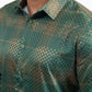 Green Modern Fit Stretch Foil Fashion Shirt Men