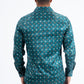 Green Modern Fit Stretch Foil Fashion Shirt Men