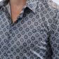 Mens Modern Fit Stretch Foil Fashion Grey Shirt