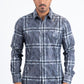 Grey Modern Fit Stretch Foil Fashion Shirt Men