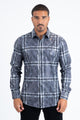 Mens Modern Fit Stretch Foil Fashion Grey Shirt