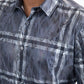 Grey Modern Fit Stretch Foil Fashion Shirt Men