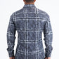 Grey Modern Fit Stretch Foil Fashion Shirt Men