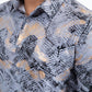Grey Modern Fit Stretch Foil Fashion Shirt Men