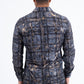 Grey Modern Fit Stretch Foil Fashion Shirt Men