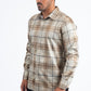 Khaki Modern Fit Stretch Foil Fashion Shirt Men