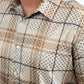 Khaki Modern Fit Stretch Foil Fashion Shirt Men