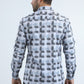 Mens Modern Fit Stretch Foil Fashion Lt. Grey Shirt
